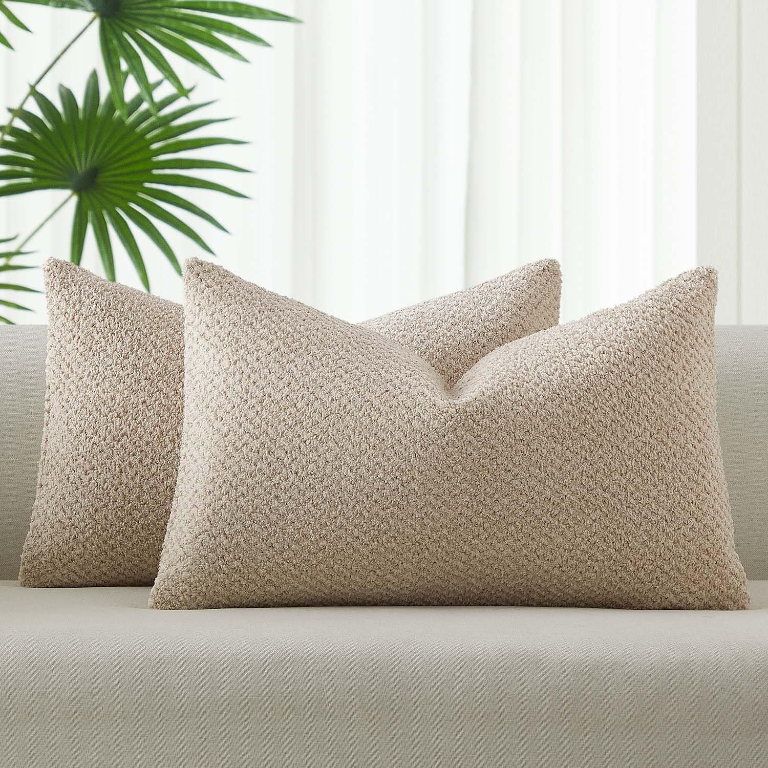 Boho Beige Throw Pillow Cover — 18" — Beige