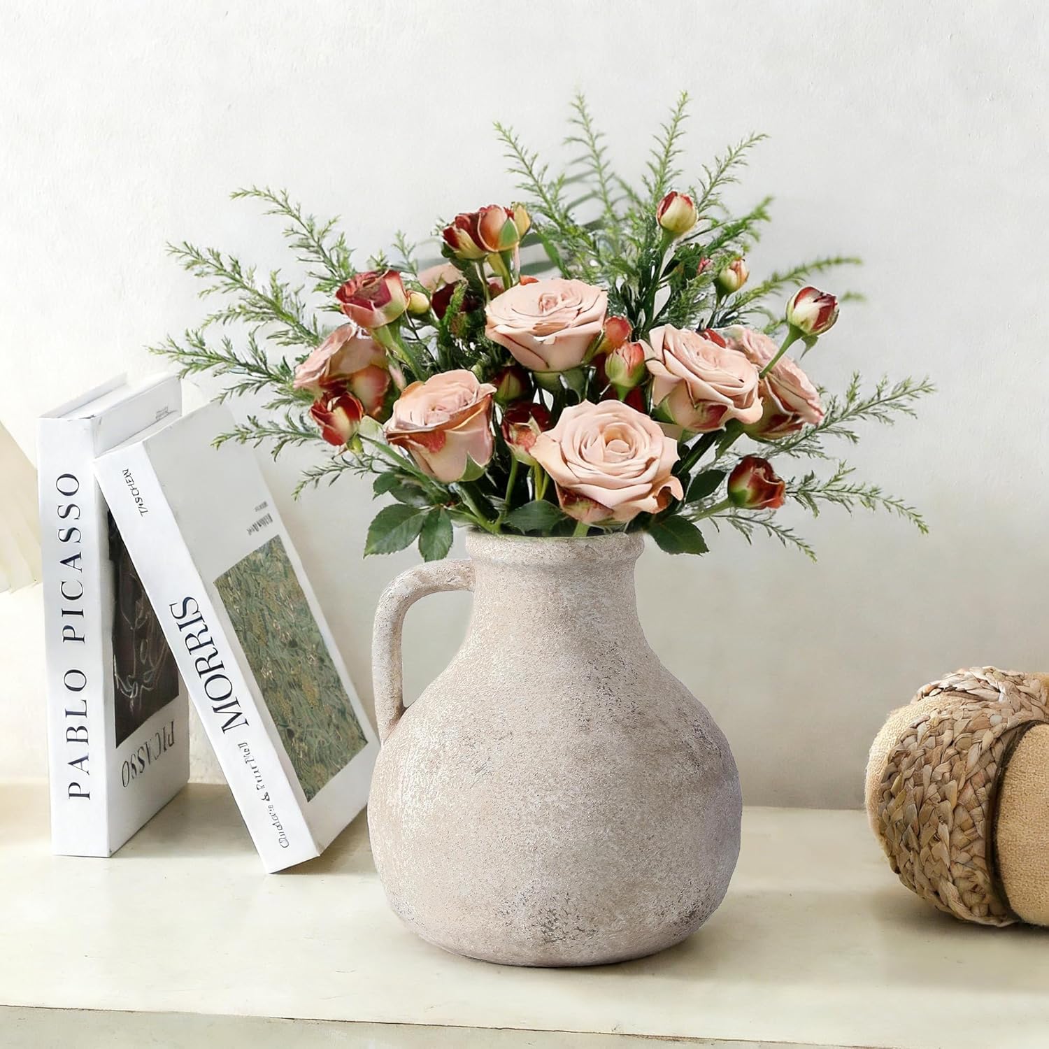 Boho Ceramic Flower Vase — 12" — 204-1-7.1in