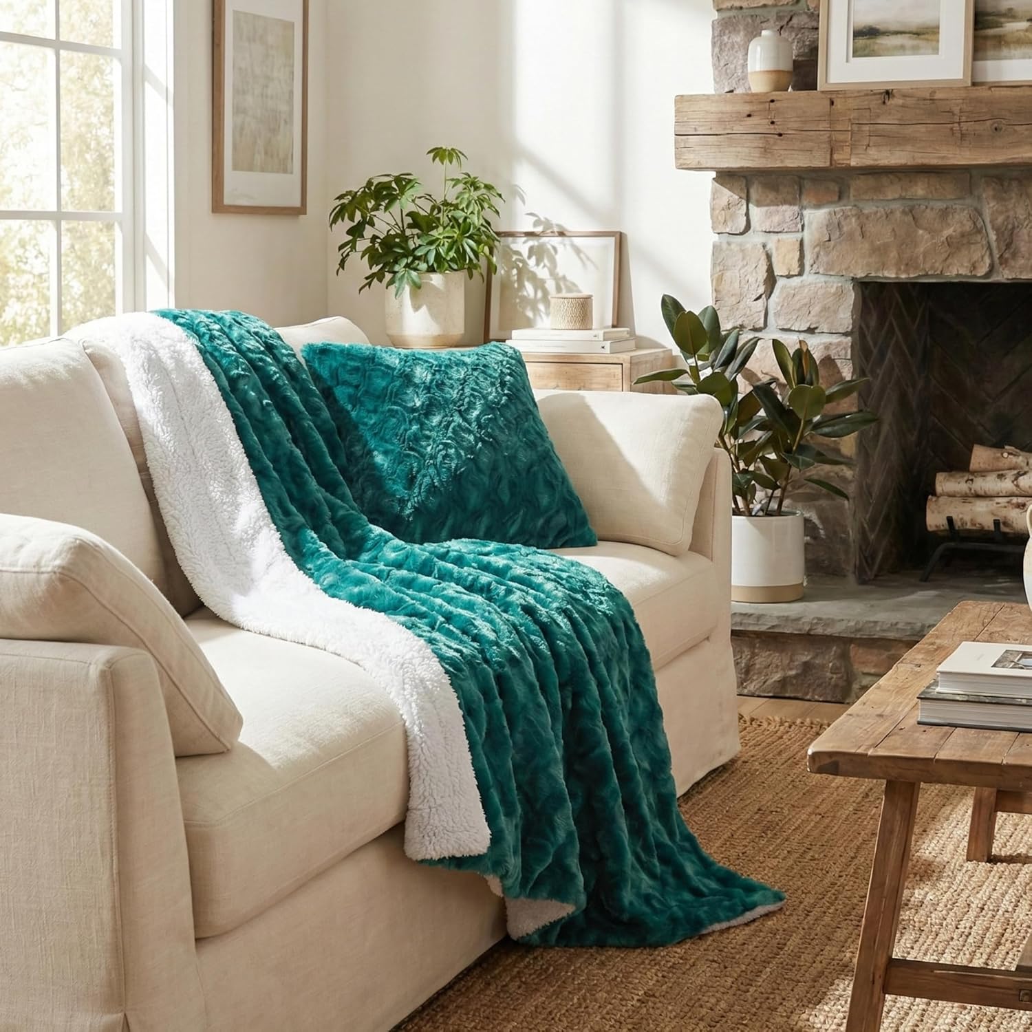 Luxe Brown Throw Pillow — 63" — 50" x 60"