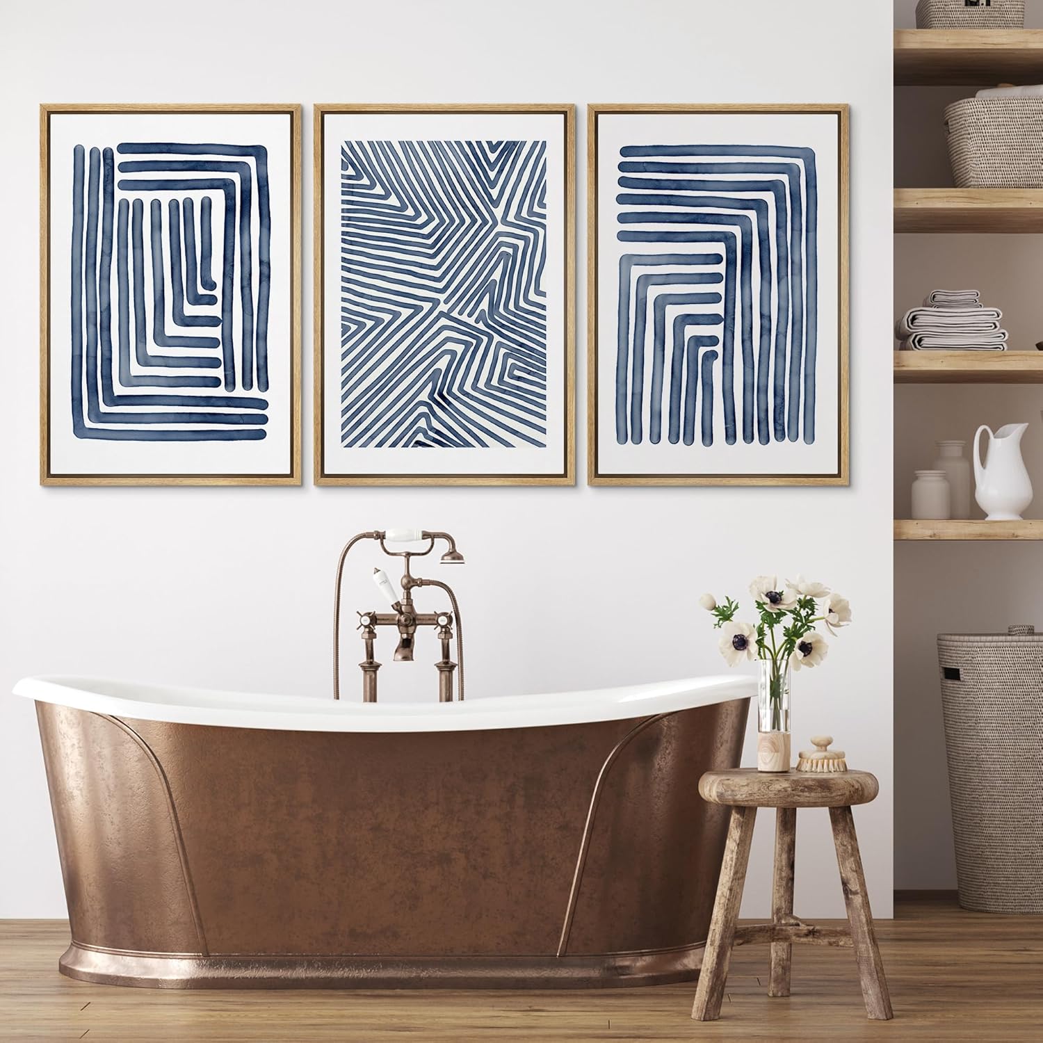 Framed Boho Fabric Wall Art — 24" - View 3