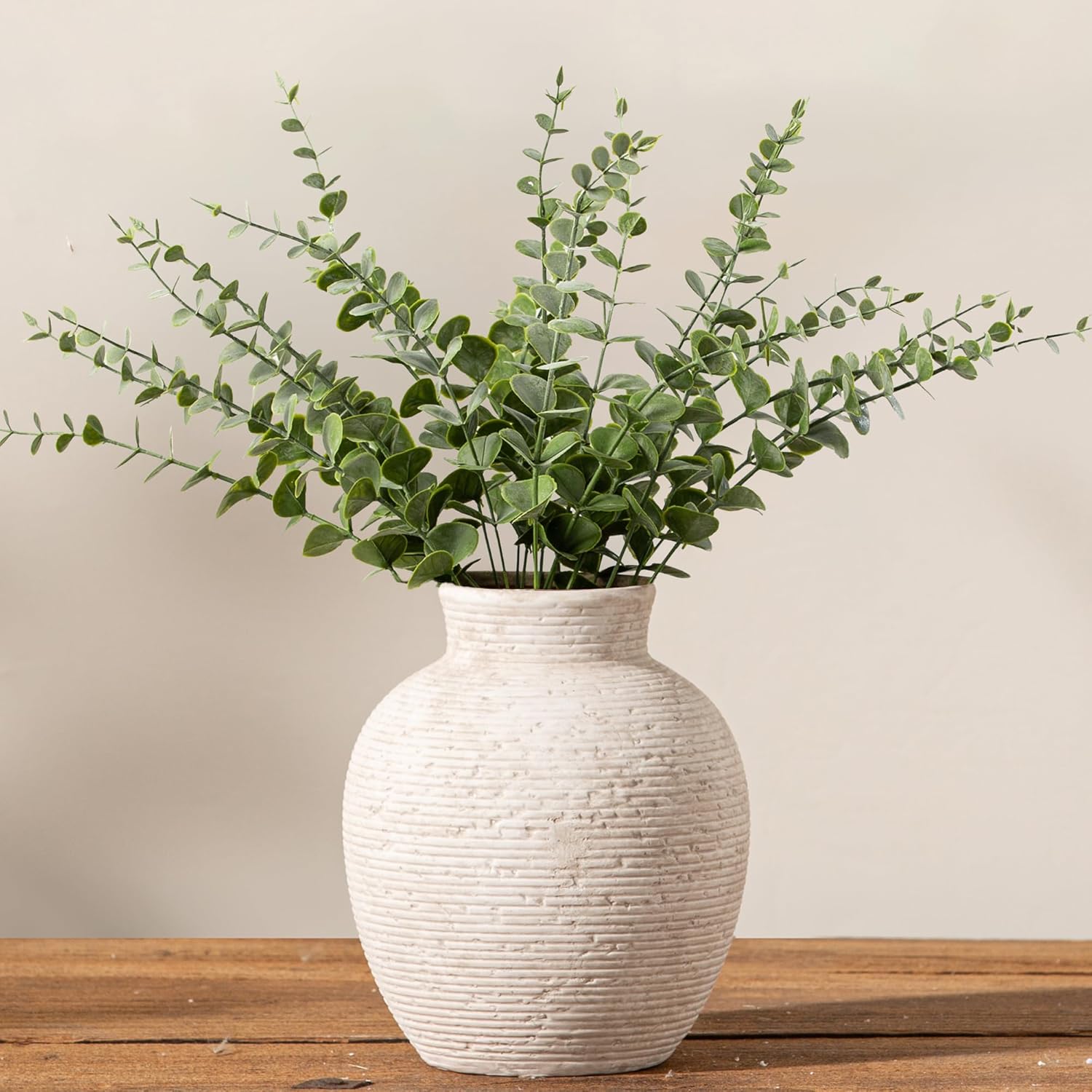 Vintage Farmhouse Brown Flower Vase — 7.4" — Rustic-6" Xs
