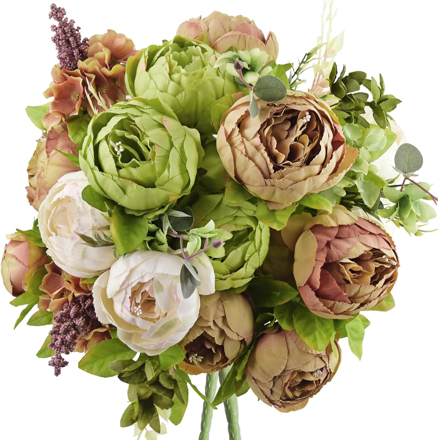Vintage Blue Artificial Plant — Country Rustic (Beige, Green & Brown)