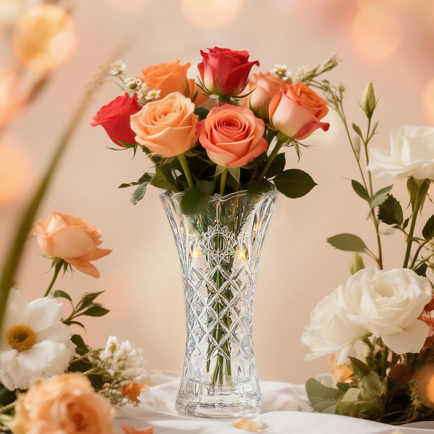 Luxe Glass Flower Vase — 9.2" — 11.2"x 6.1", type 2