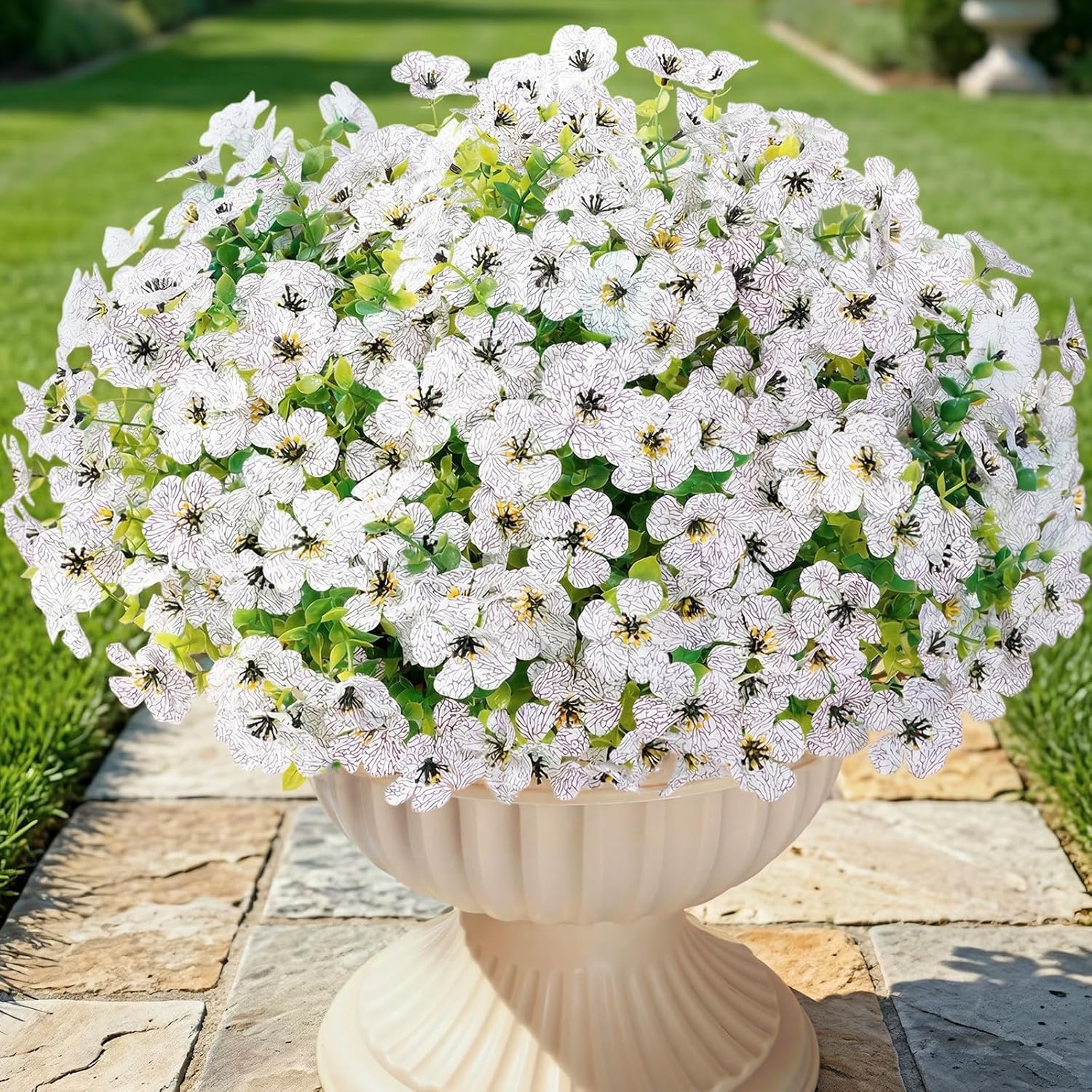 Pink Faux Plant — White