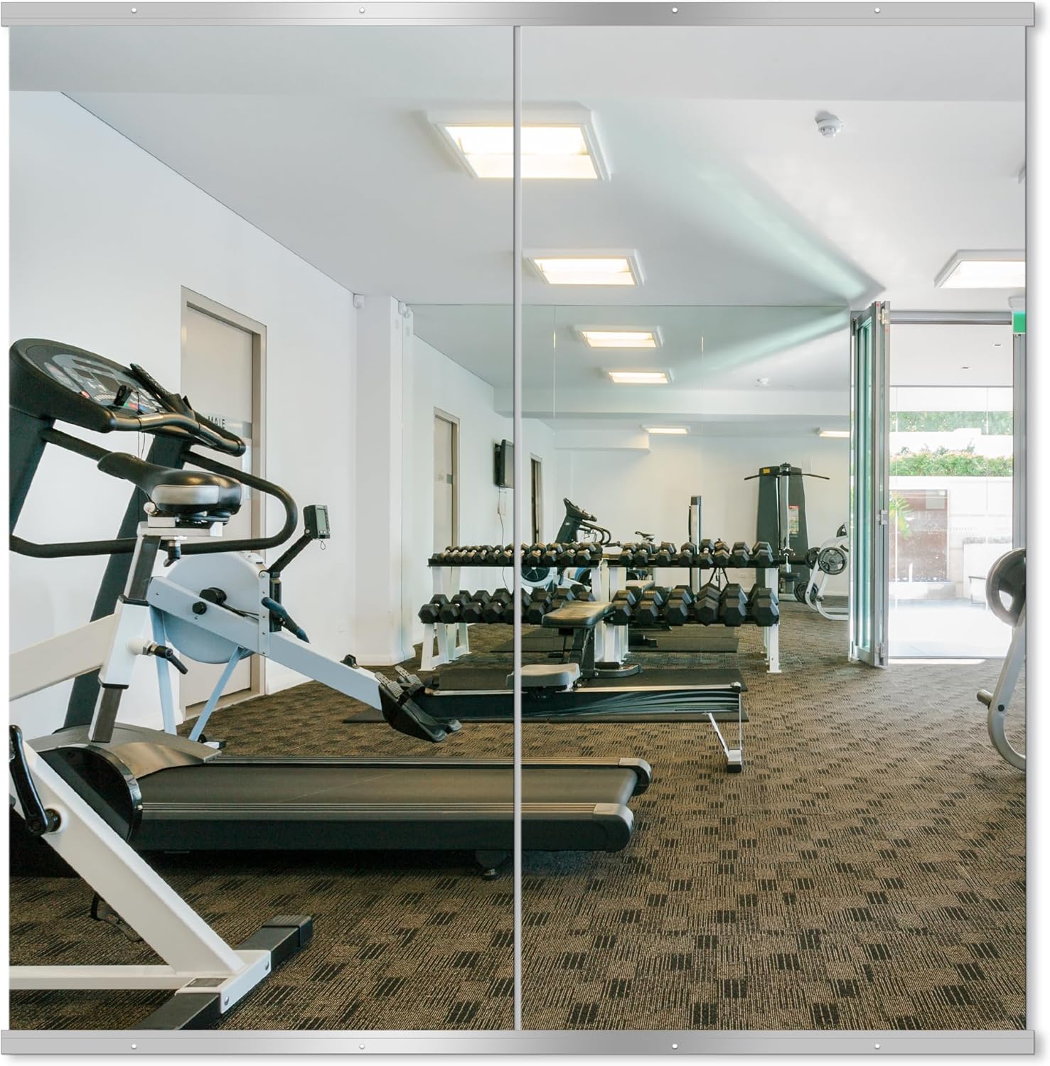 Glass Wall Mirror — 50" — 50''x25''x2PCS