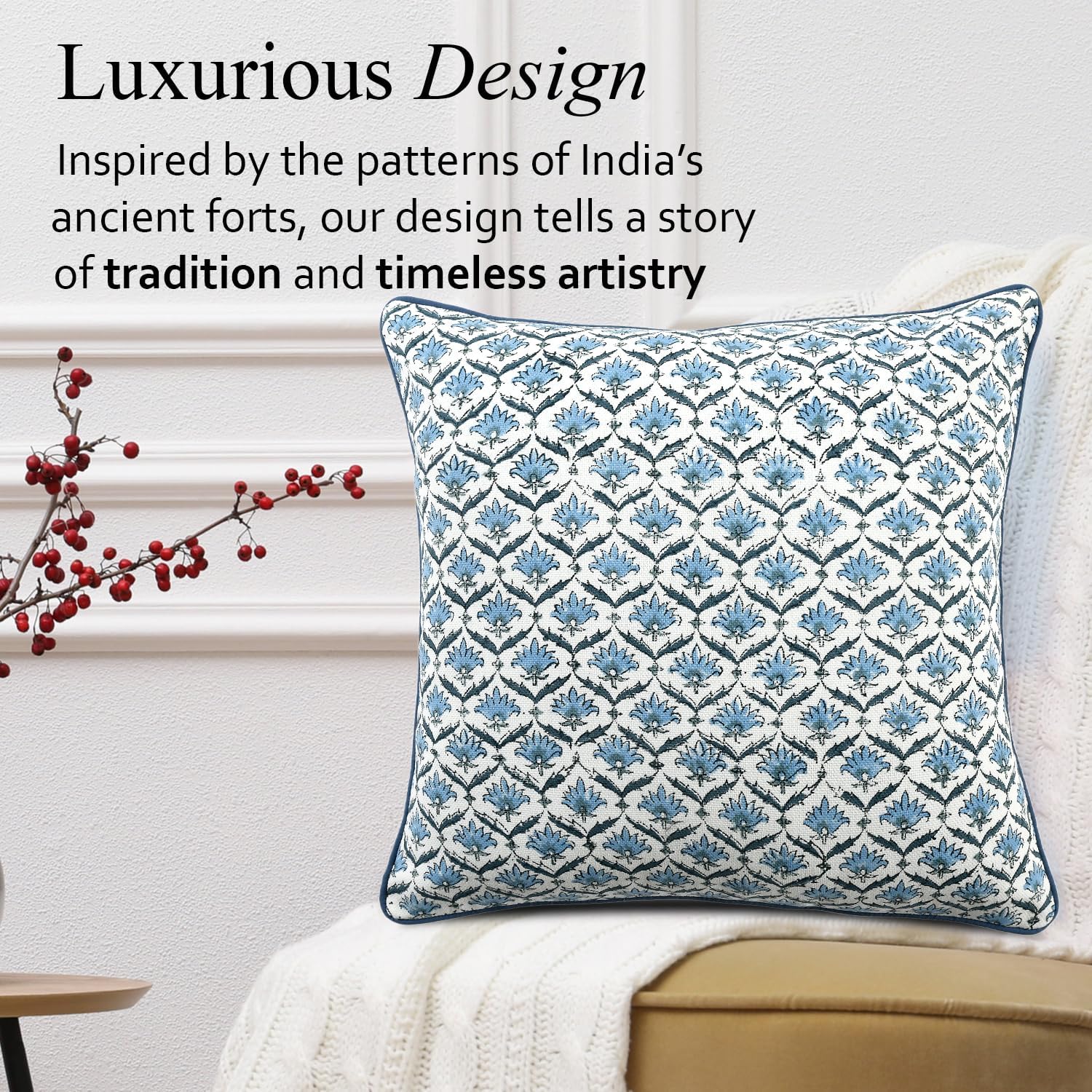 Boho Beige Cushion Cover — 20" - View 4