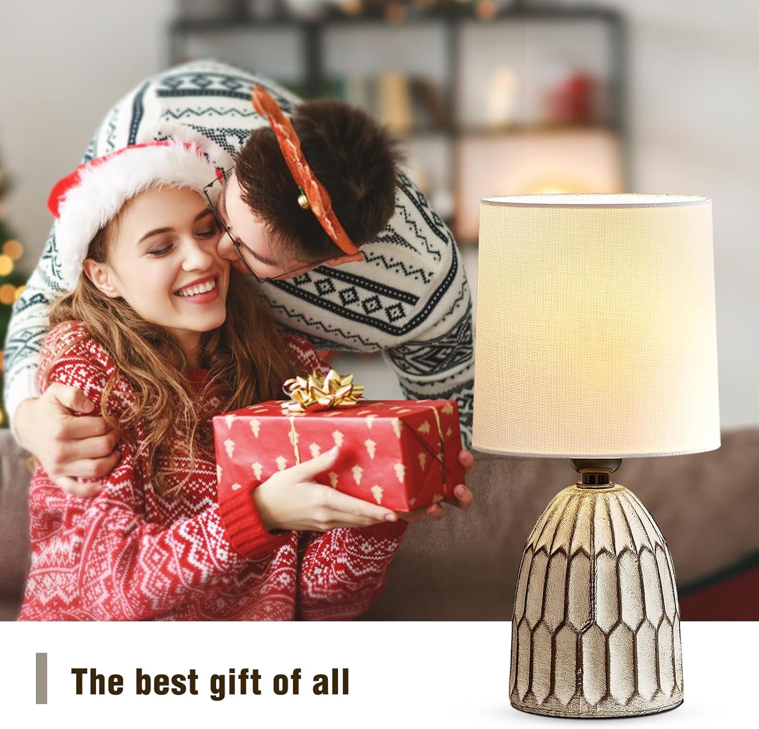 Boho Ceramic Bedside Lamp — 13.5" - View 8