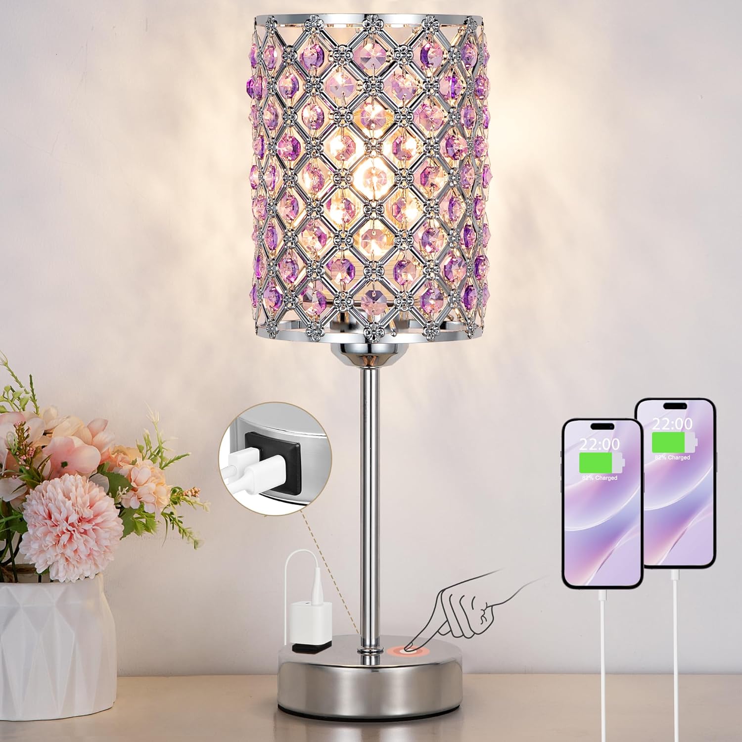 Dimmable Luxe Blue Desk Lamp — Purple