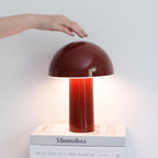 Cordless Modern Beige Table Lamp — 10" — Red