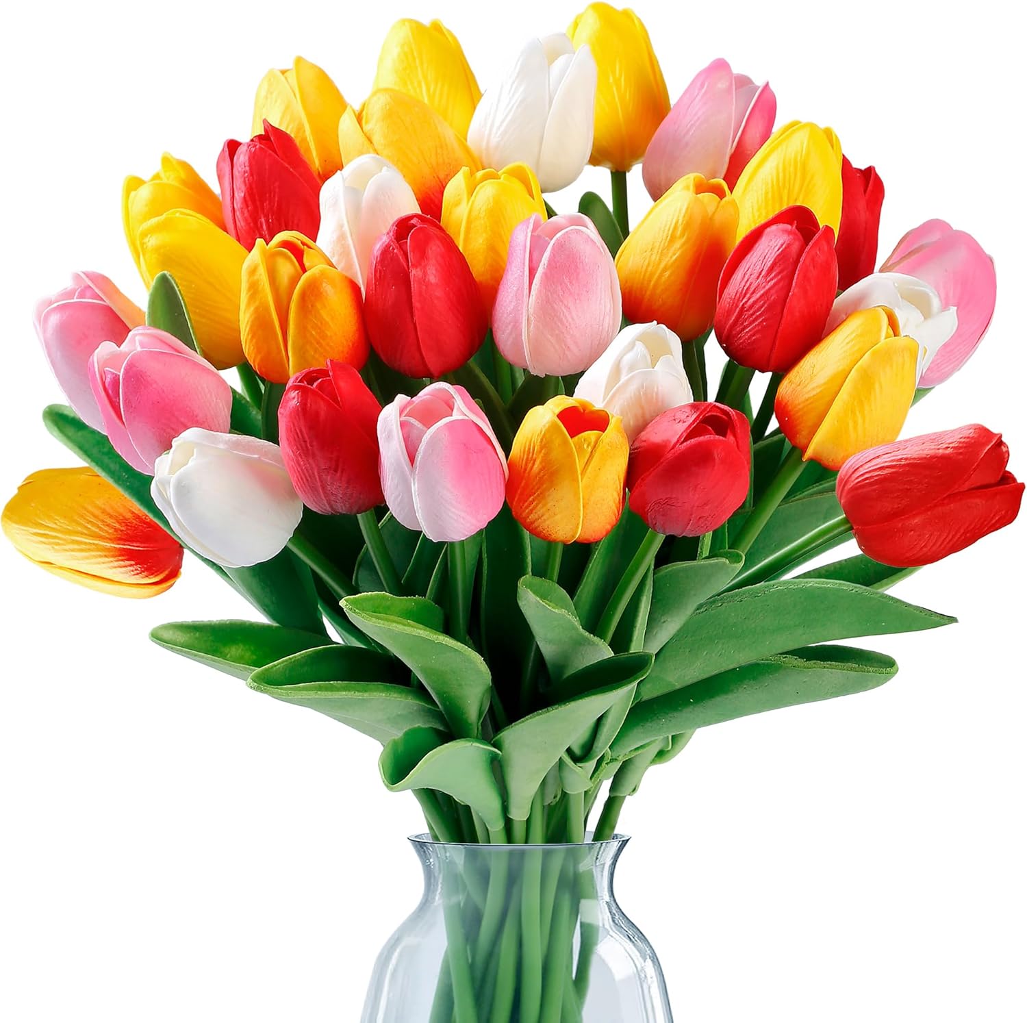Green Artificial Flowers — 15 Pcs