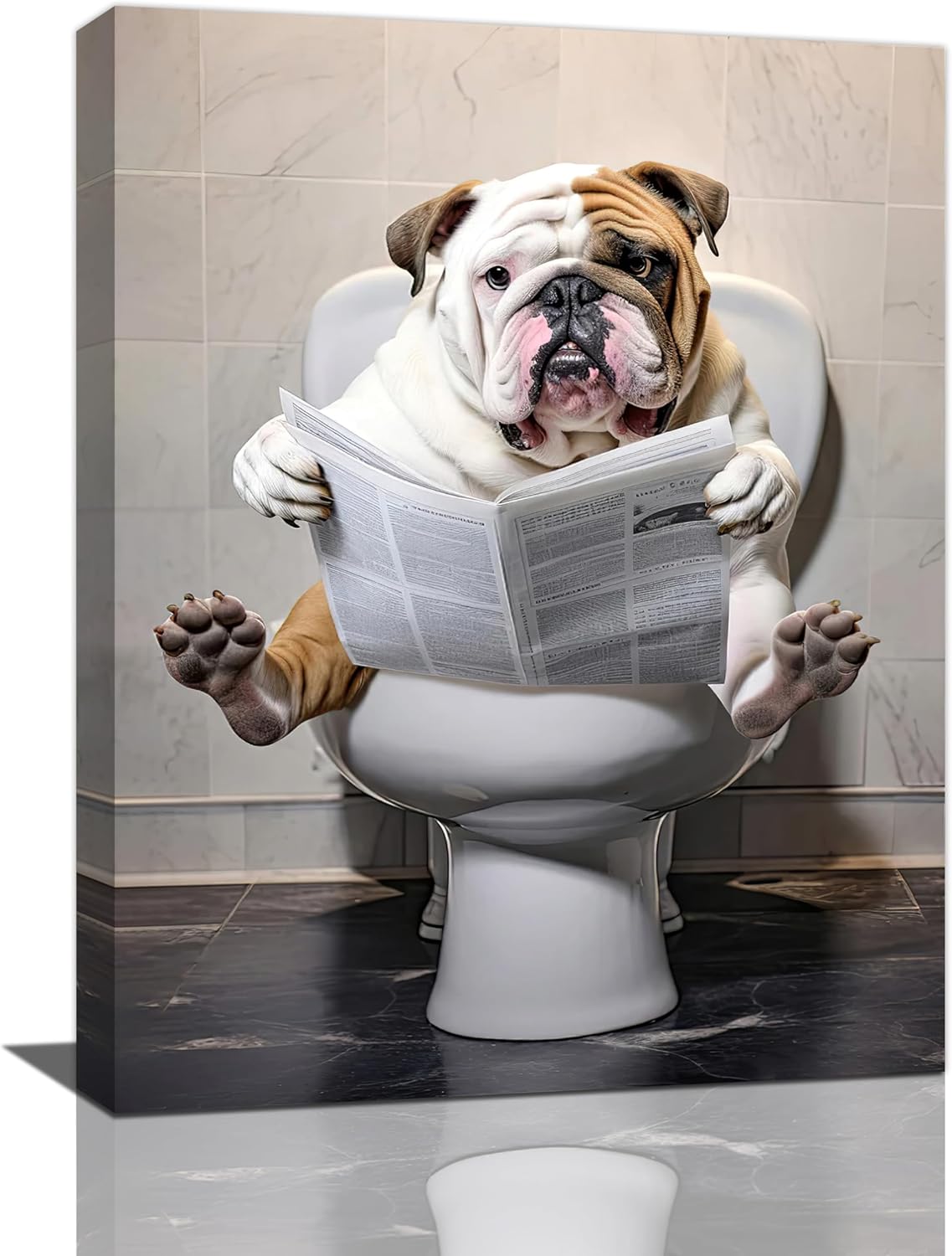 Framed Modern Metal Wall Art — 12" — Bulldog Bathroom