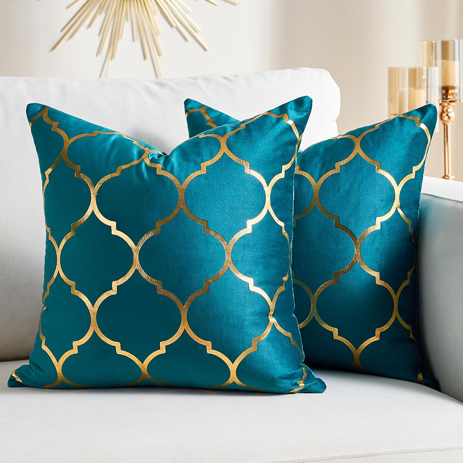 Velvet Boho Black Throw Pillow Cover — 20" — 18" x 18" (Pack of 2)