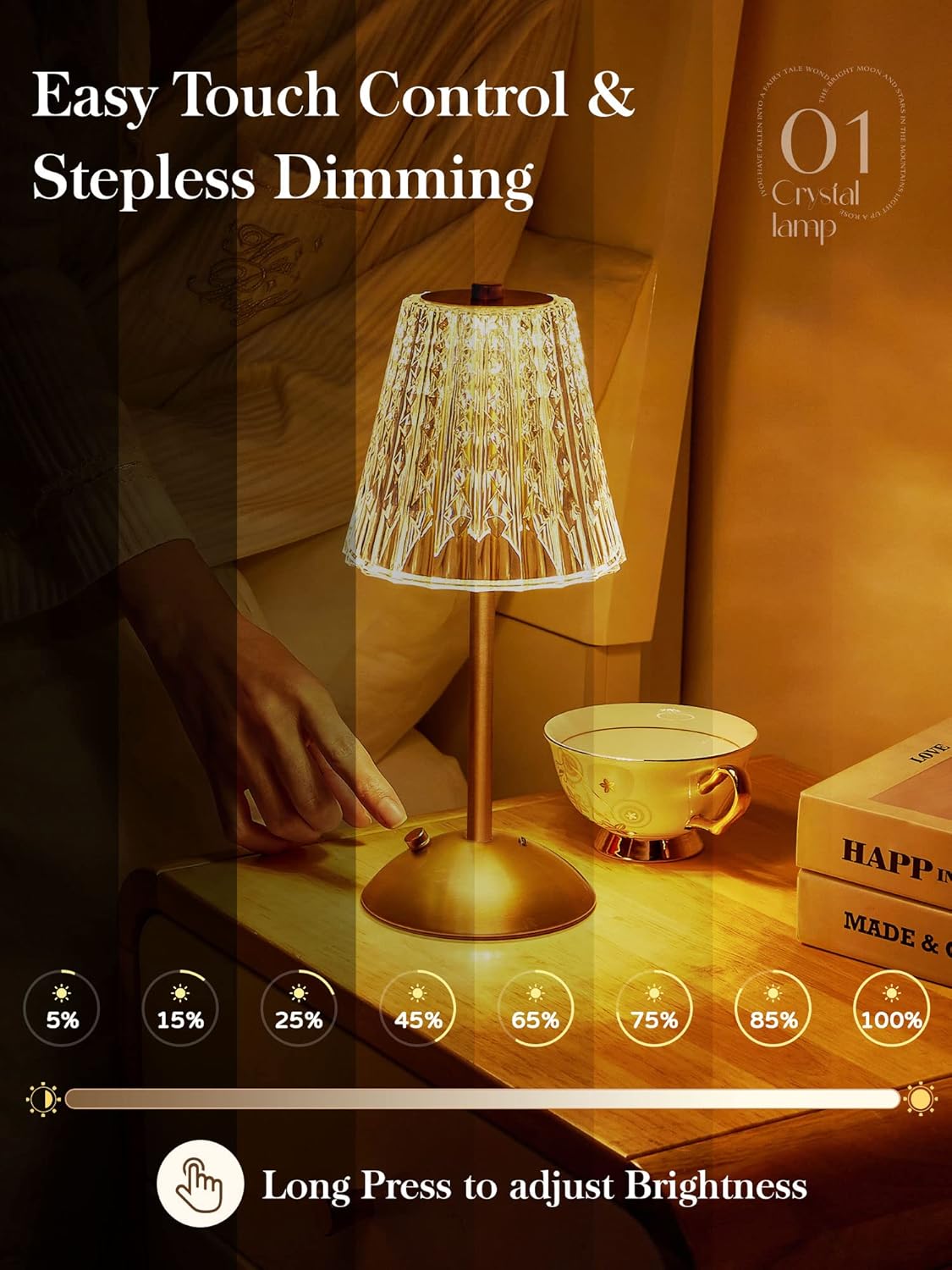 Dimmable Luxe Metal Table Lamp - View 4