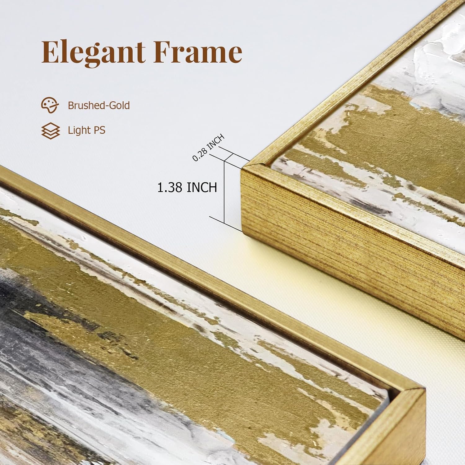 Framed Luxe Gold Wall Art — 32" - View 3