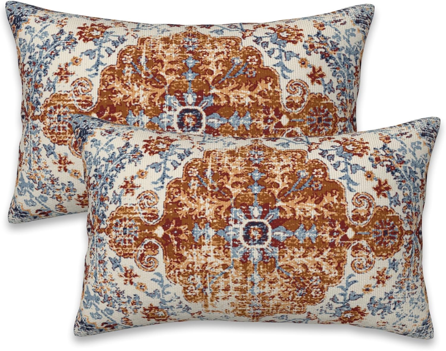 Boho Blue Throw Pillow Cover — 20" — Ethnic Boho
