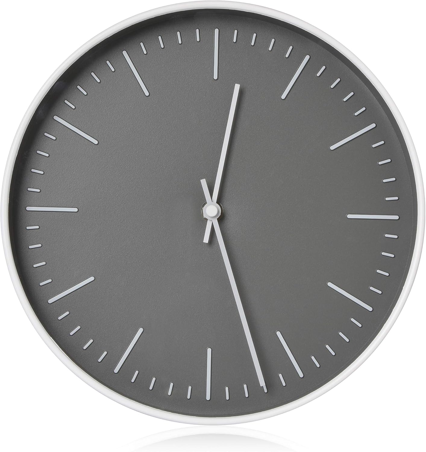 Battery Operated Black Wall Clock — 10" — Gray