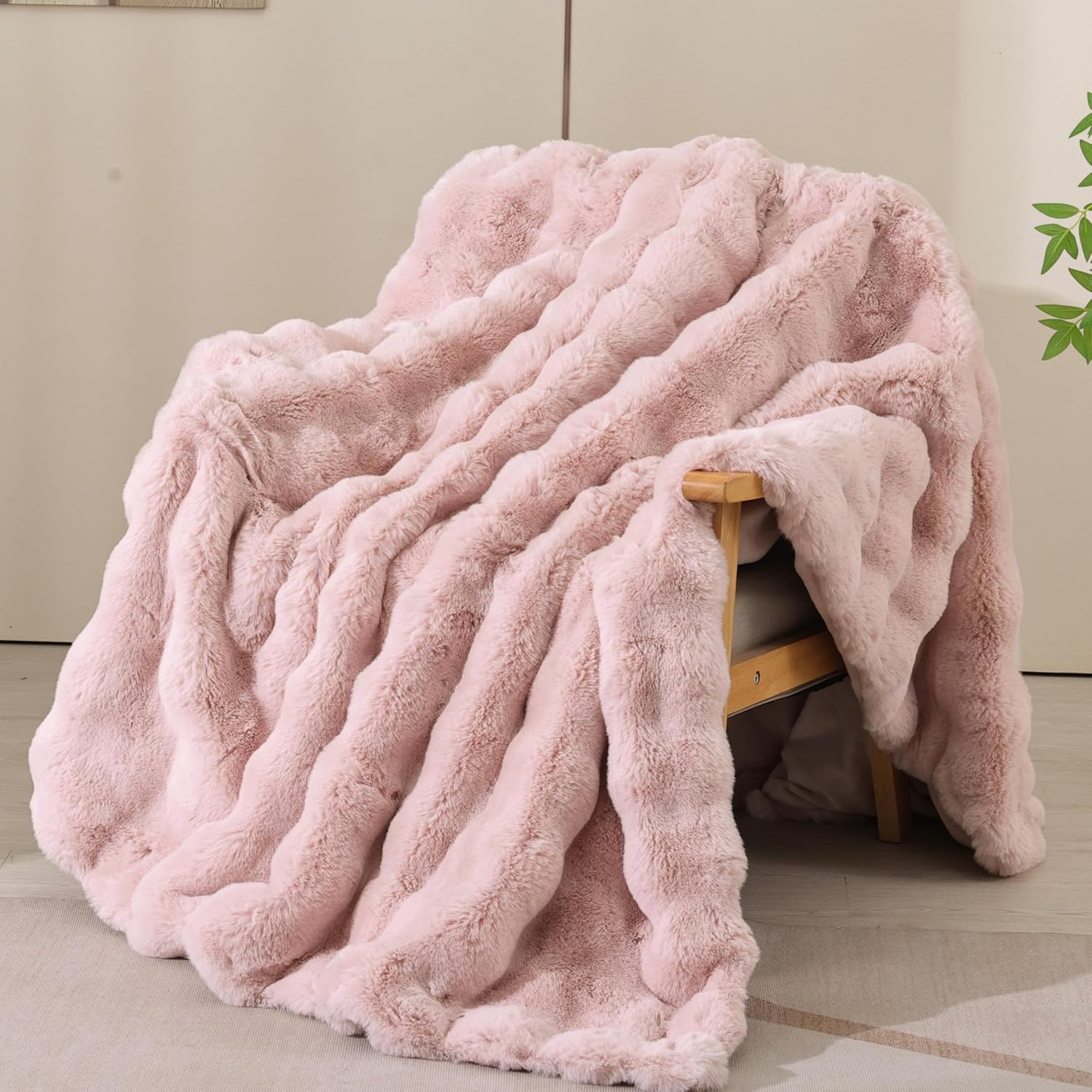 Black Throw Pillow — 60" — Pink