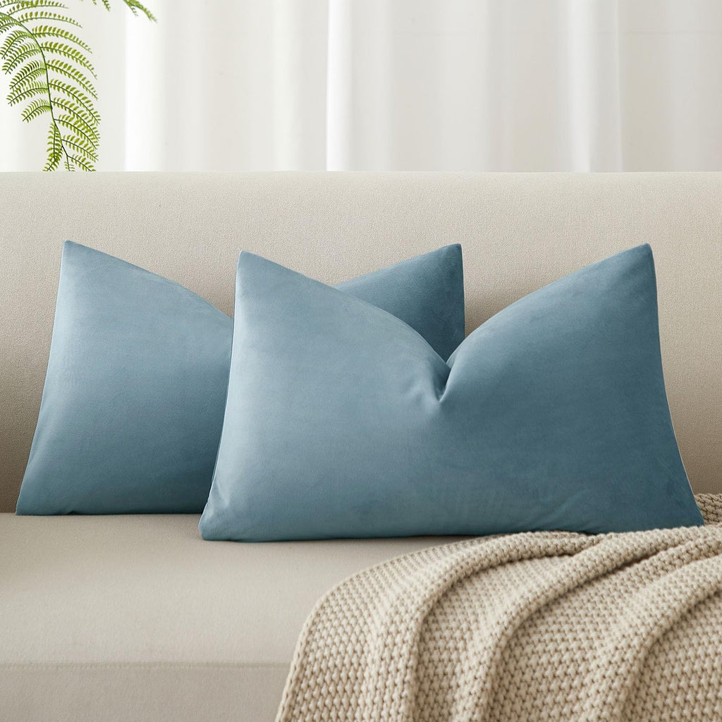 Velvet Luxe Beige Throw Pillow Cover — 20"