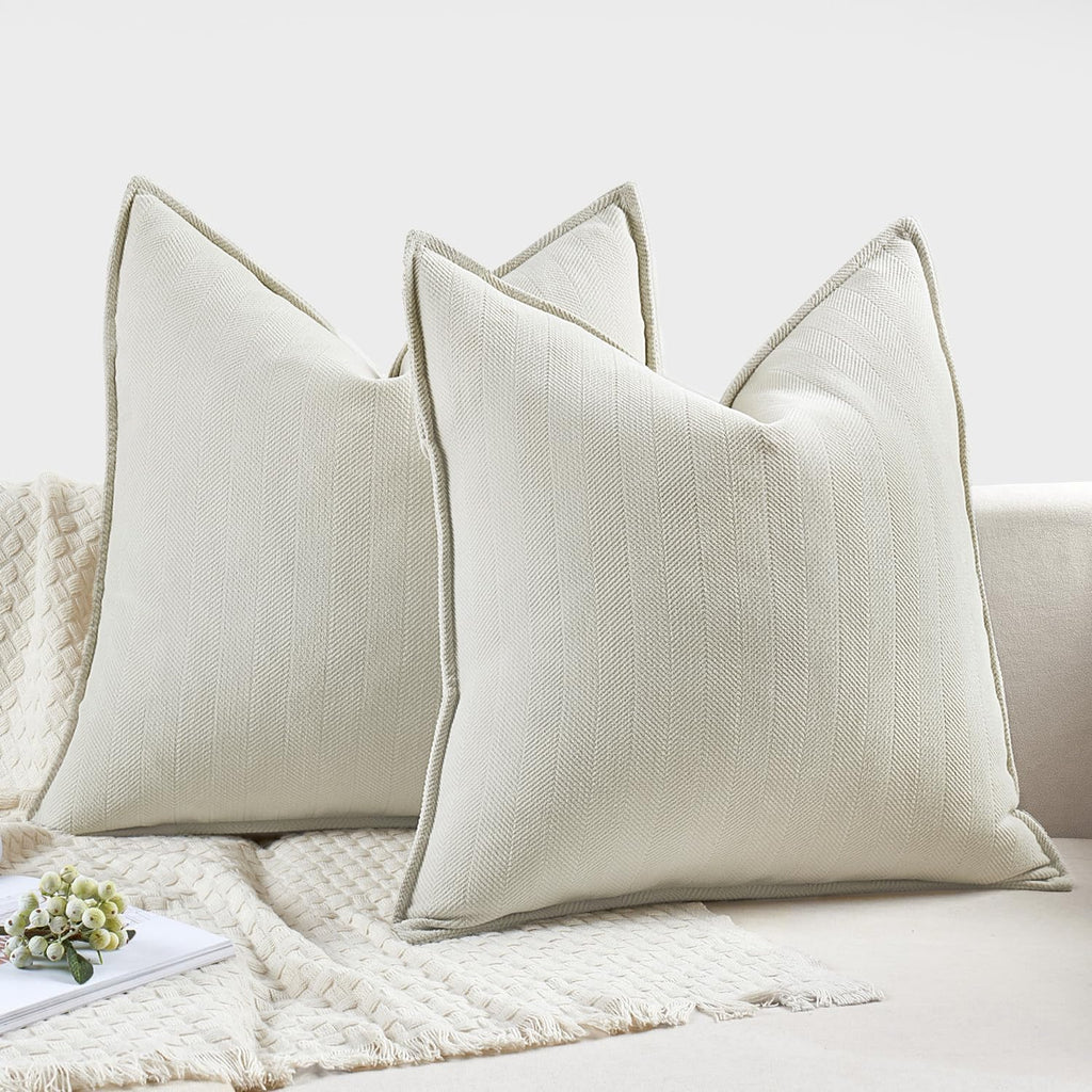 Chenille Boho Beige Pillow Cover — 26" - View 6