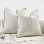 Chenille Boho Beige Pillow Cover — 26" - View 6