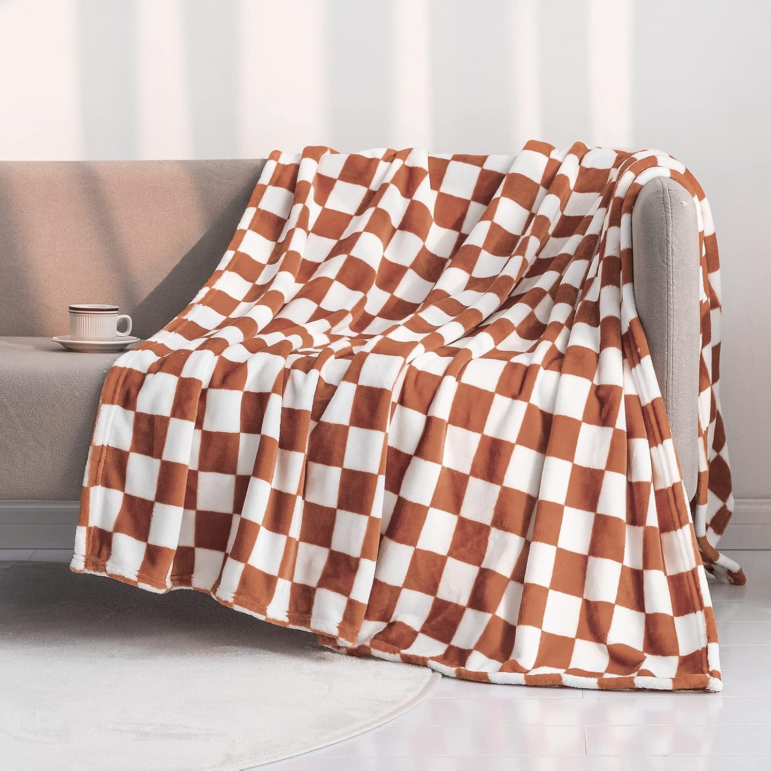 Beige Throw Pillow — 50" — Maple Brown