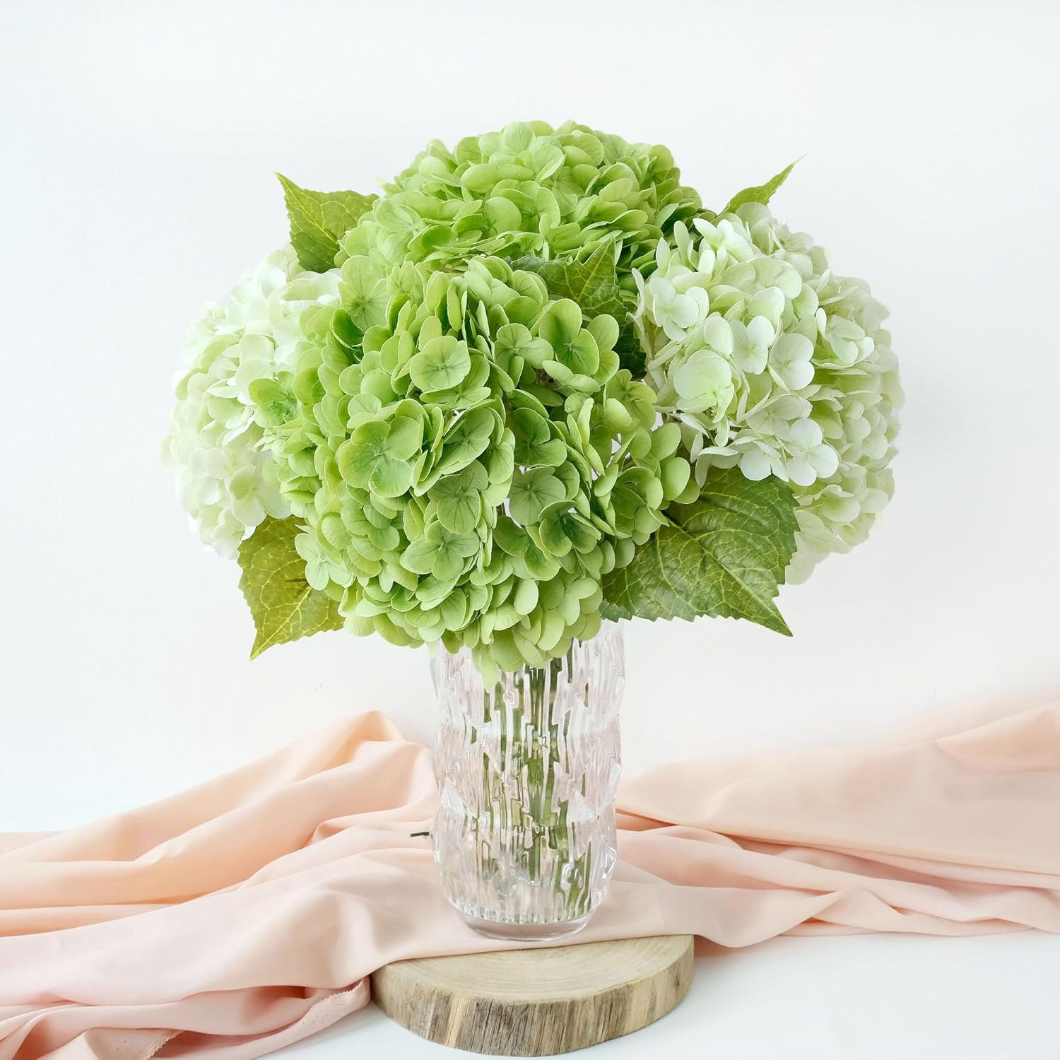 Blue Artificial Flowers — 20" — Light Green/Dark Green