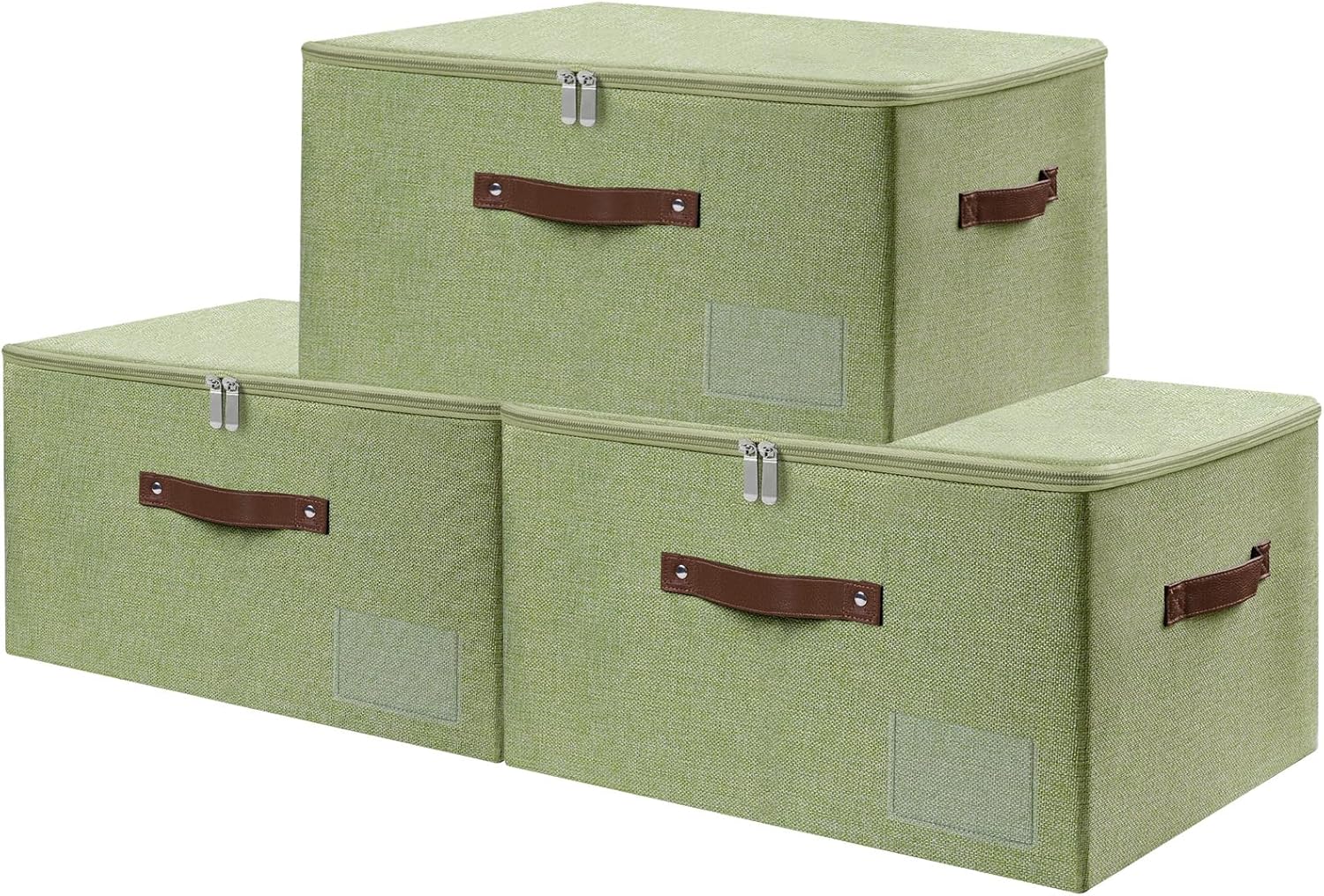 Linen Beige Storage Bin — Set of 1 — Large (Pack of 3）