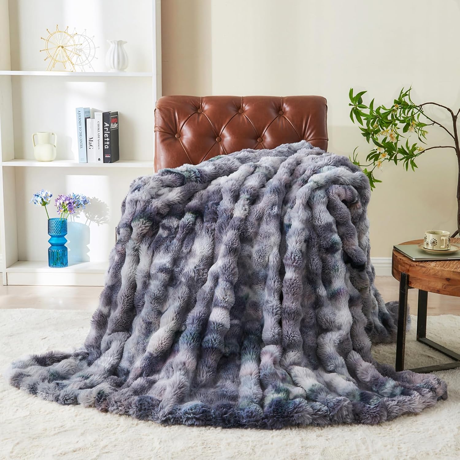 Beige Throw Pillow — 51" — 63''x79''