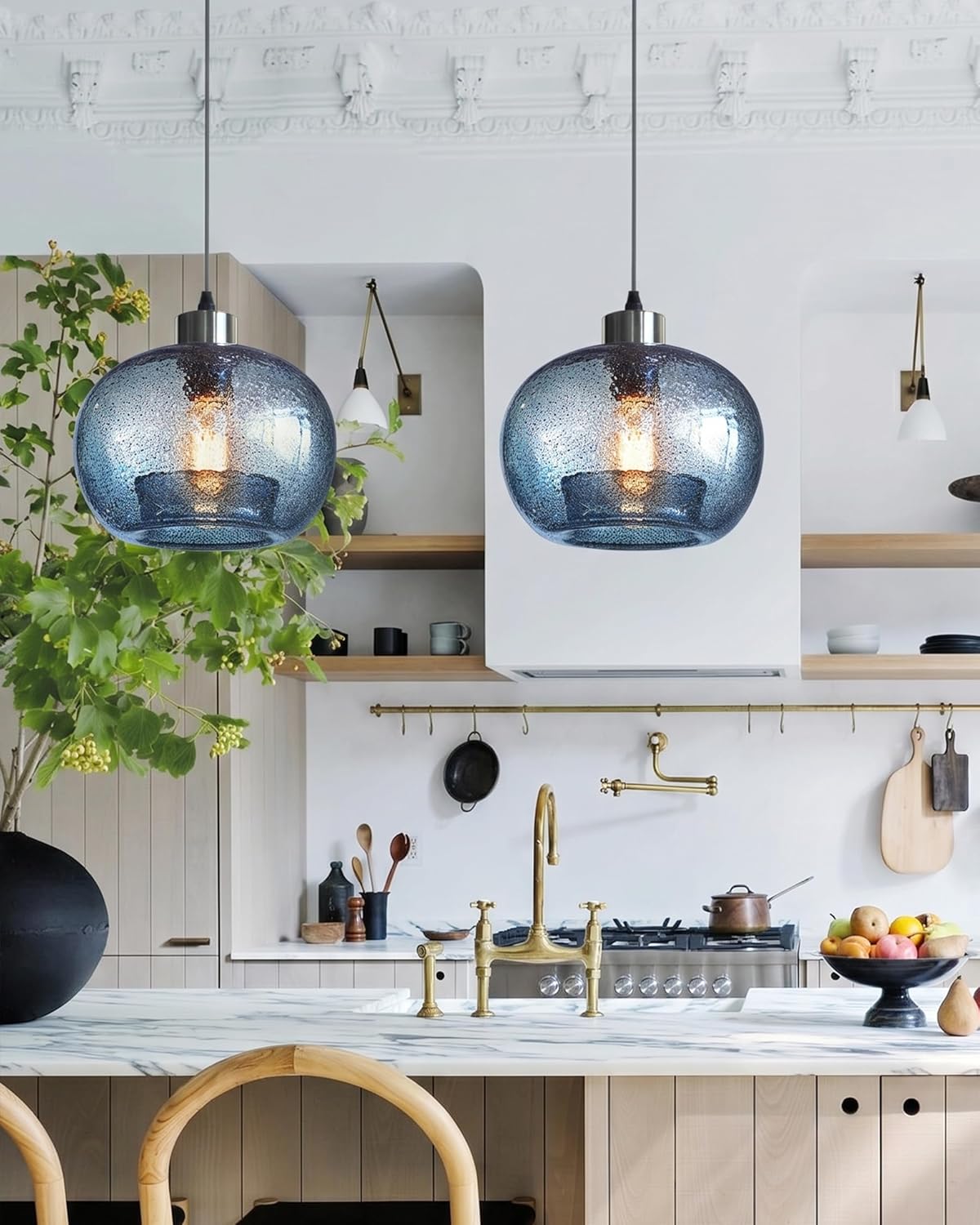 Farmhouse Blue Pendant Light — 7" - View 8