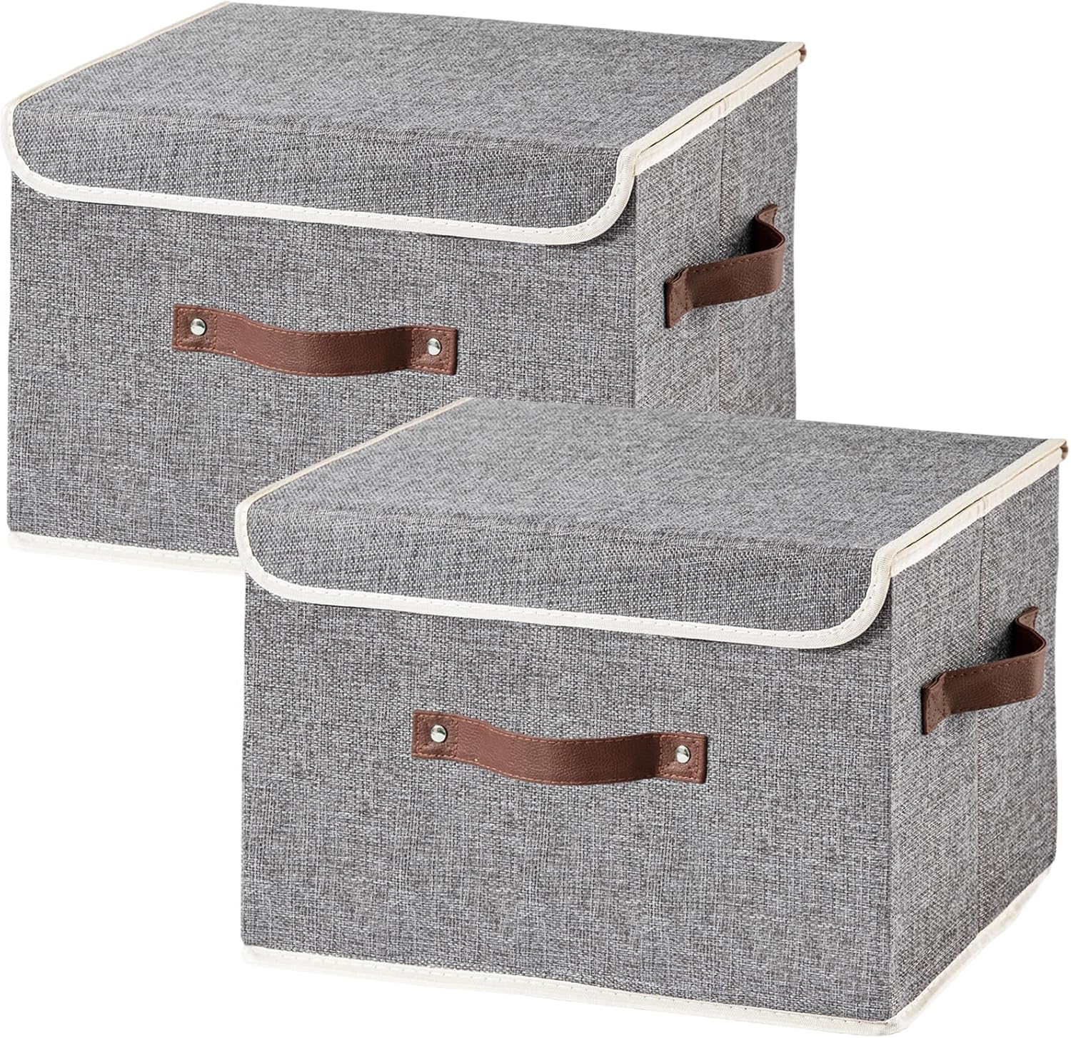 Linen Beige Storage Bin — Set of 1 — Large(set of 2)
