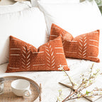 Lumbar Boho Beige Throw Pillow Cover — 20"