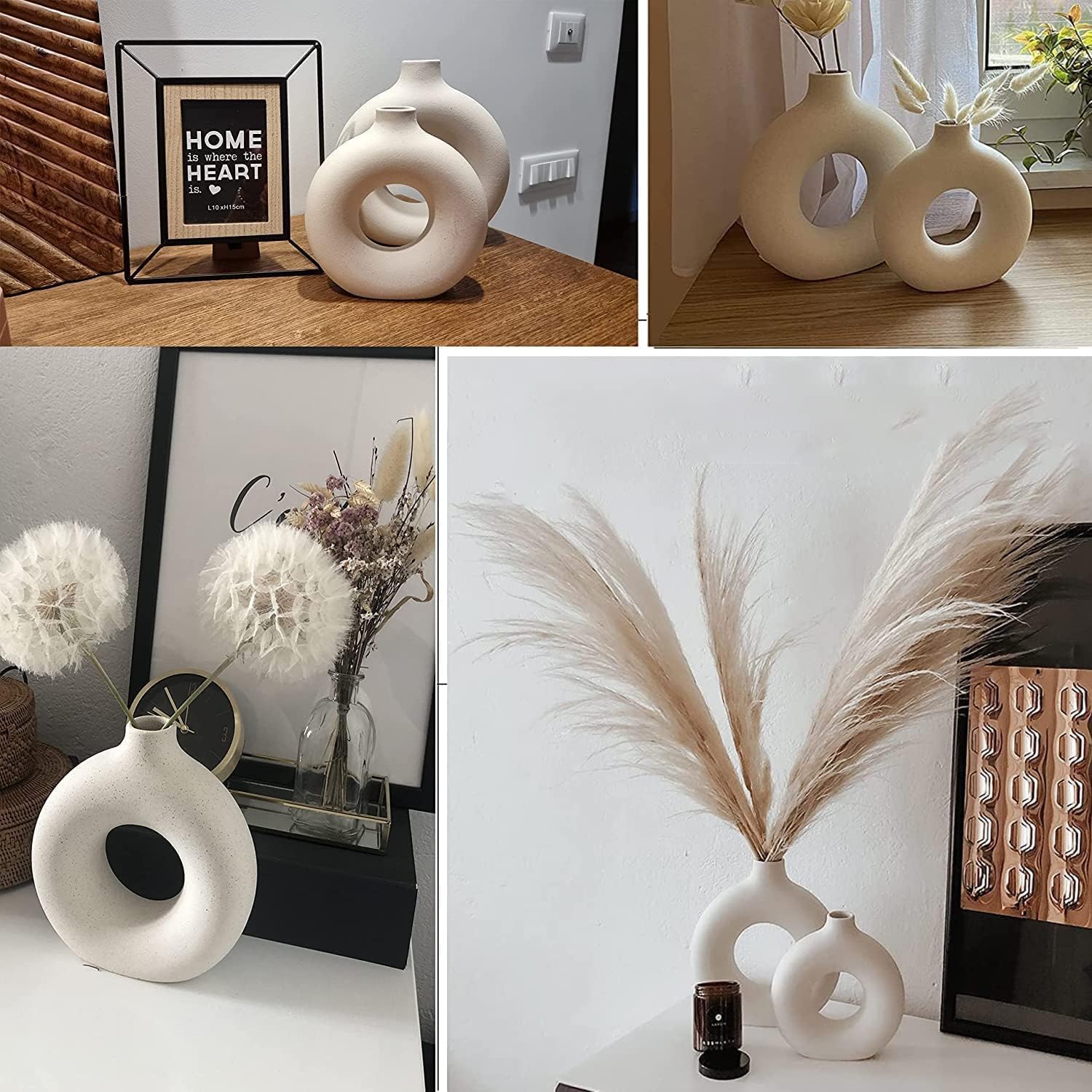 Round Boho Black Flower Vase - View 4