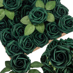 Beige Artificial Flowers — Dark Green