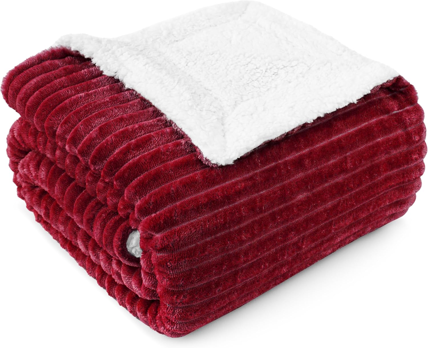 Beige Throw Pillow — 80" — Wine Red