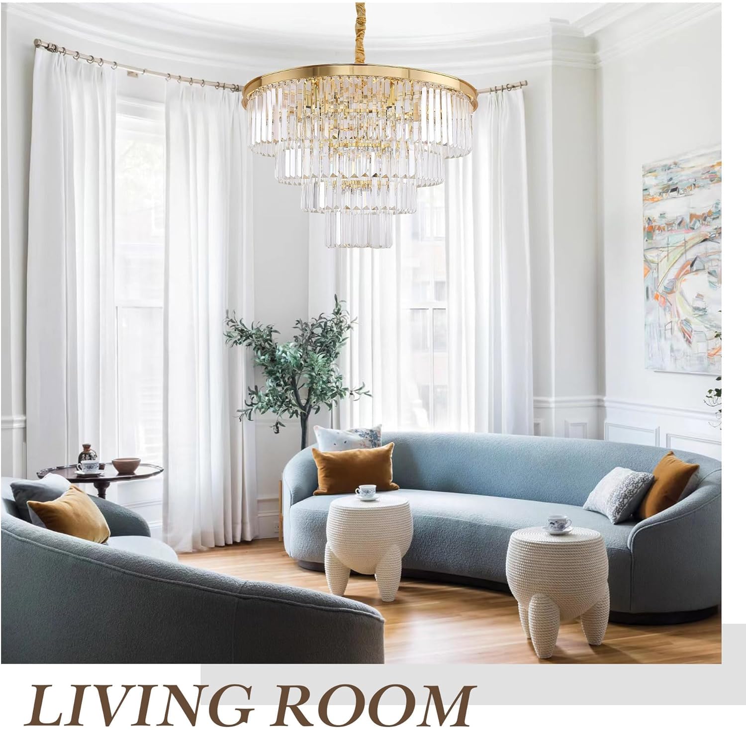 Luxe Black Chandelier — 18" - View 2