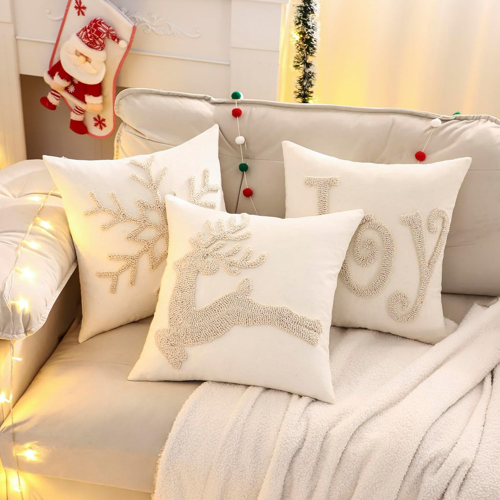 Tufted Beige Throw Pillow Cover — 18" - View 8