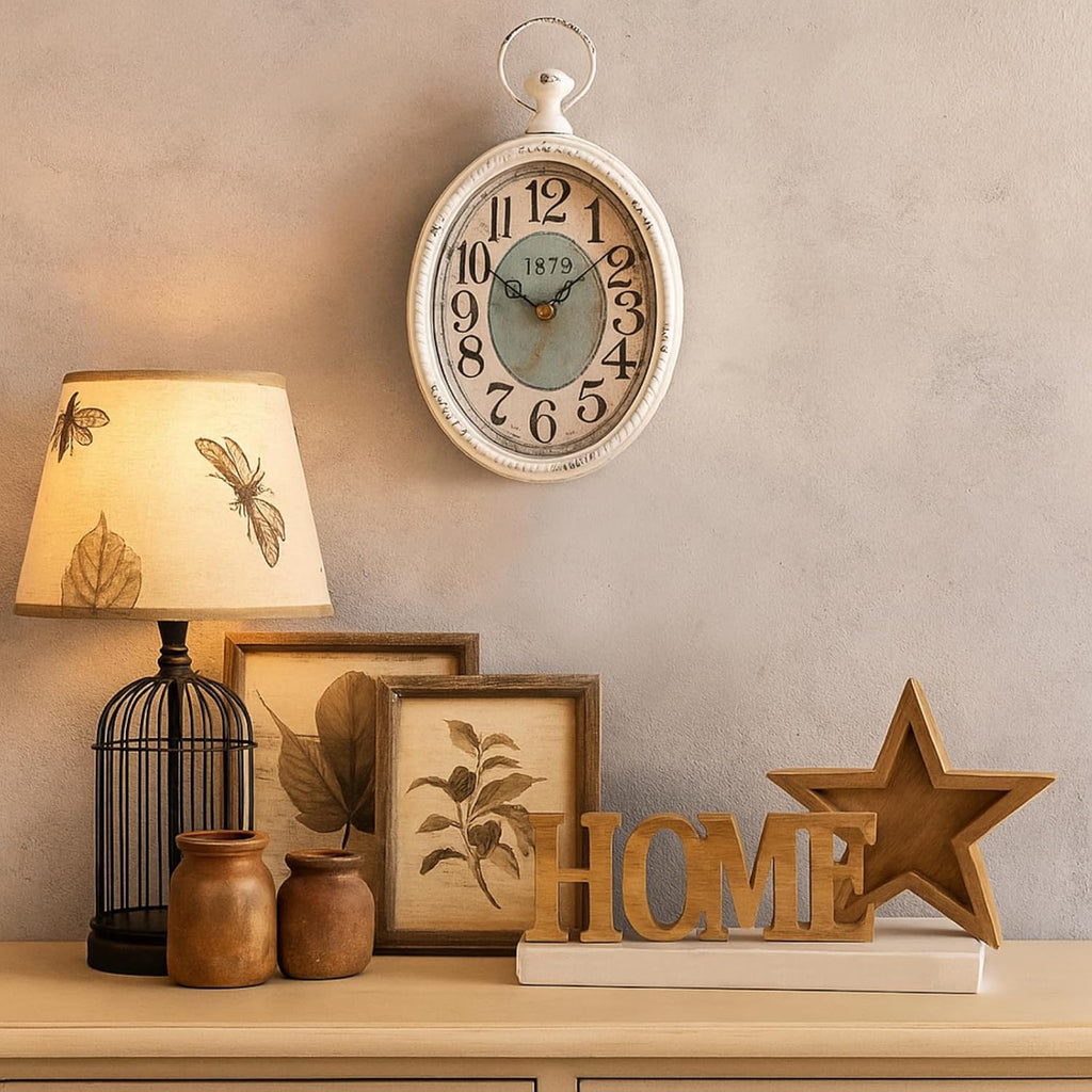 Battery Operated Farmhouse Wall Clock — 11.2" - View 5