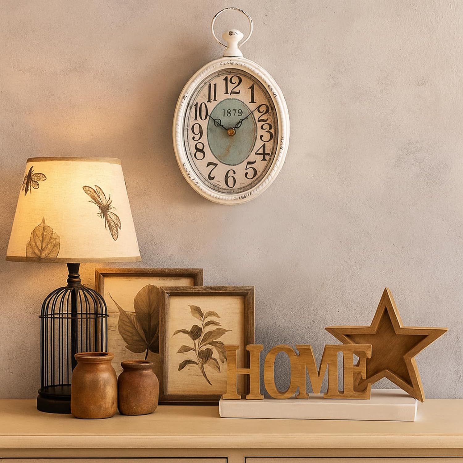 Battery Operated Farmhouse Wall Clock — 11.2" - View 5