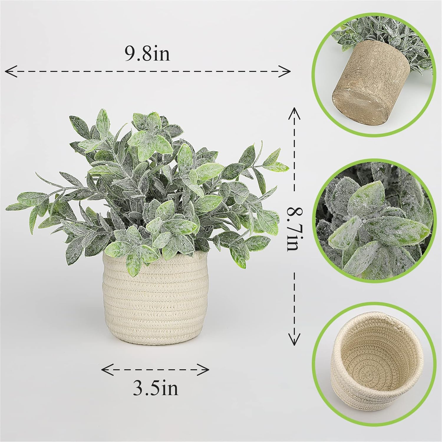 Farmhouse Green Faux Plant — 8" - View 3