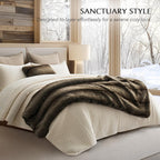 Velvet Luxe Beige Throw Pillow — 50" - View 3