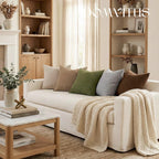 Linen Boho Beige Throw Pillow Cover — 20" - View 7