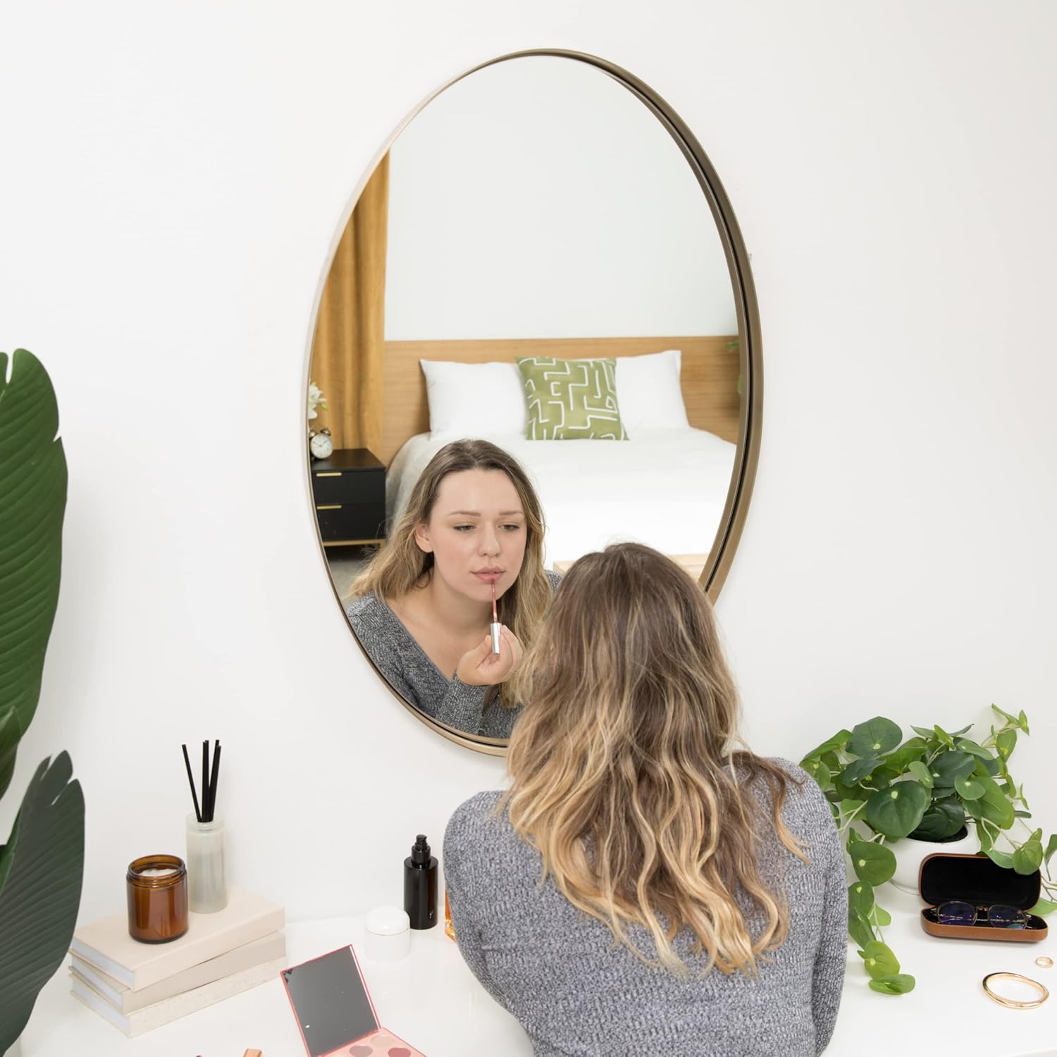 Framed Luxe Metal Vanity Mirror — 24" - View 2