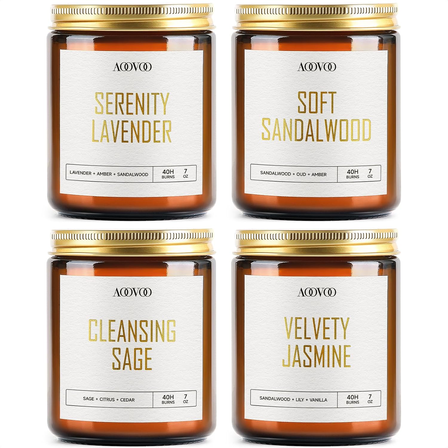 Soy Wax Wax Scented Candle — Lavender/Sandalwood/Jasmine/Sage
