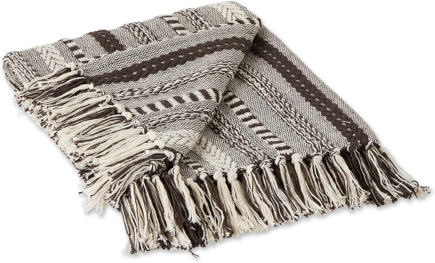 Beige Throw Pillow — 60" — Dark Brown