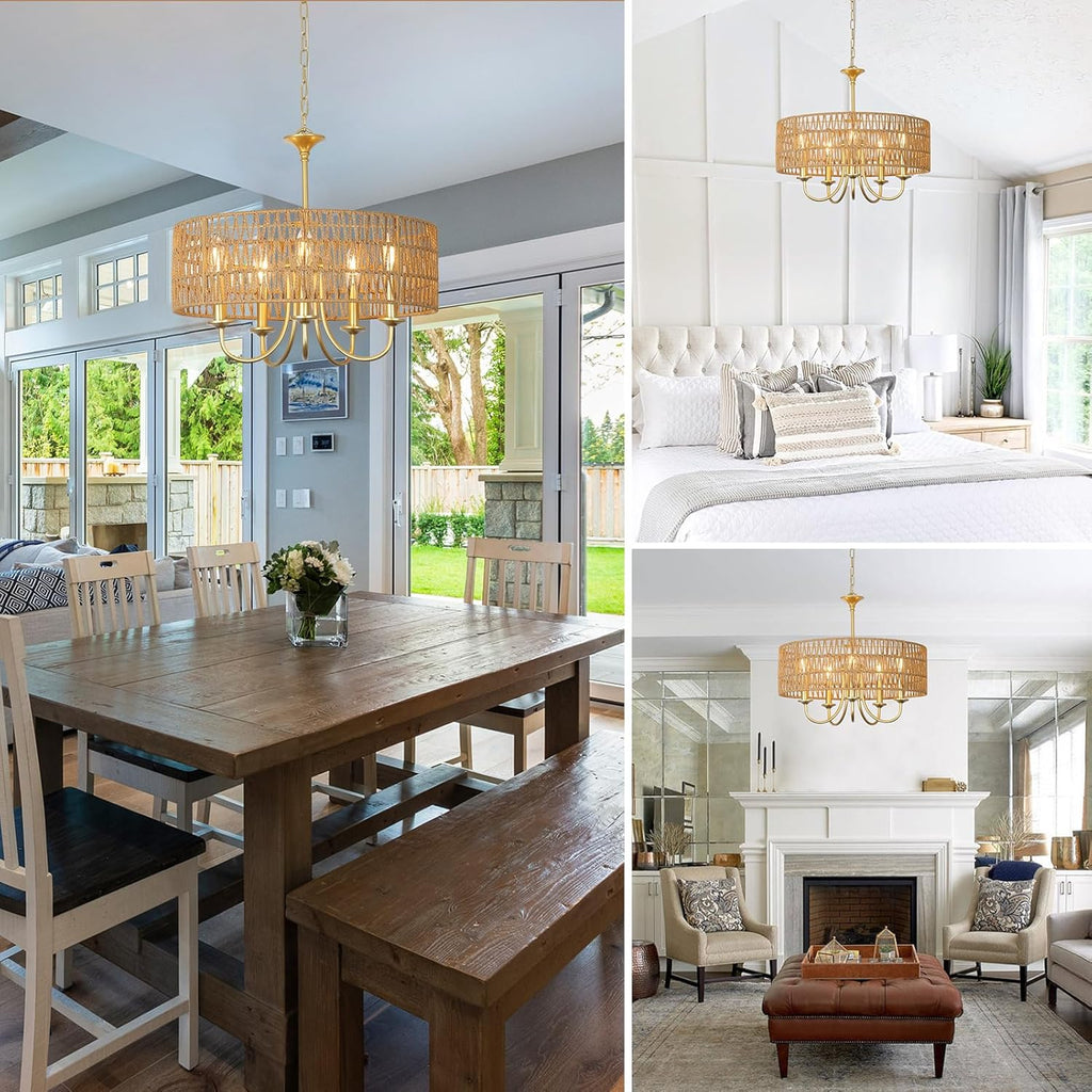 Boho Black Chandelier — 5-Light - View 7