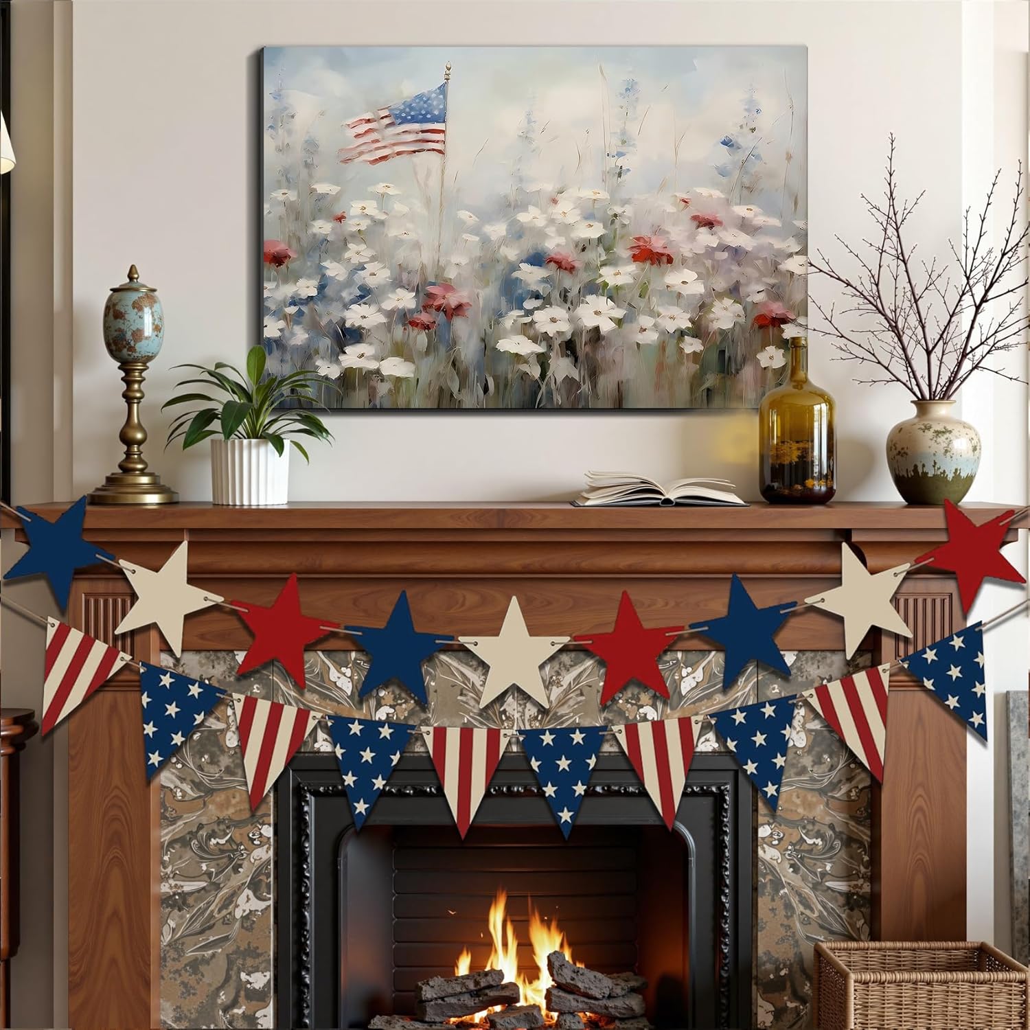 Framed Fabric Wall Decor — 12" - View 2