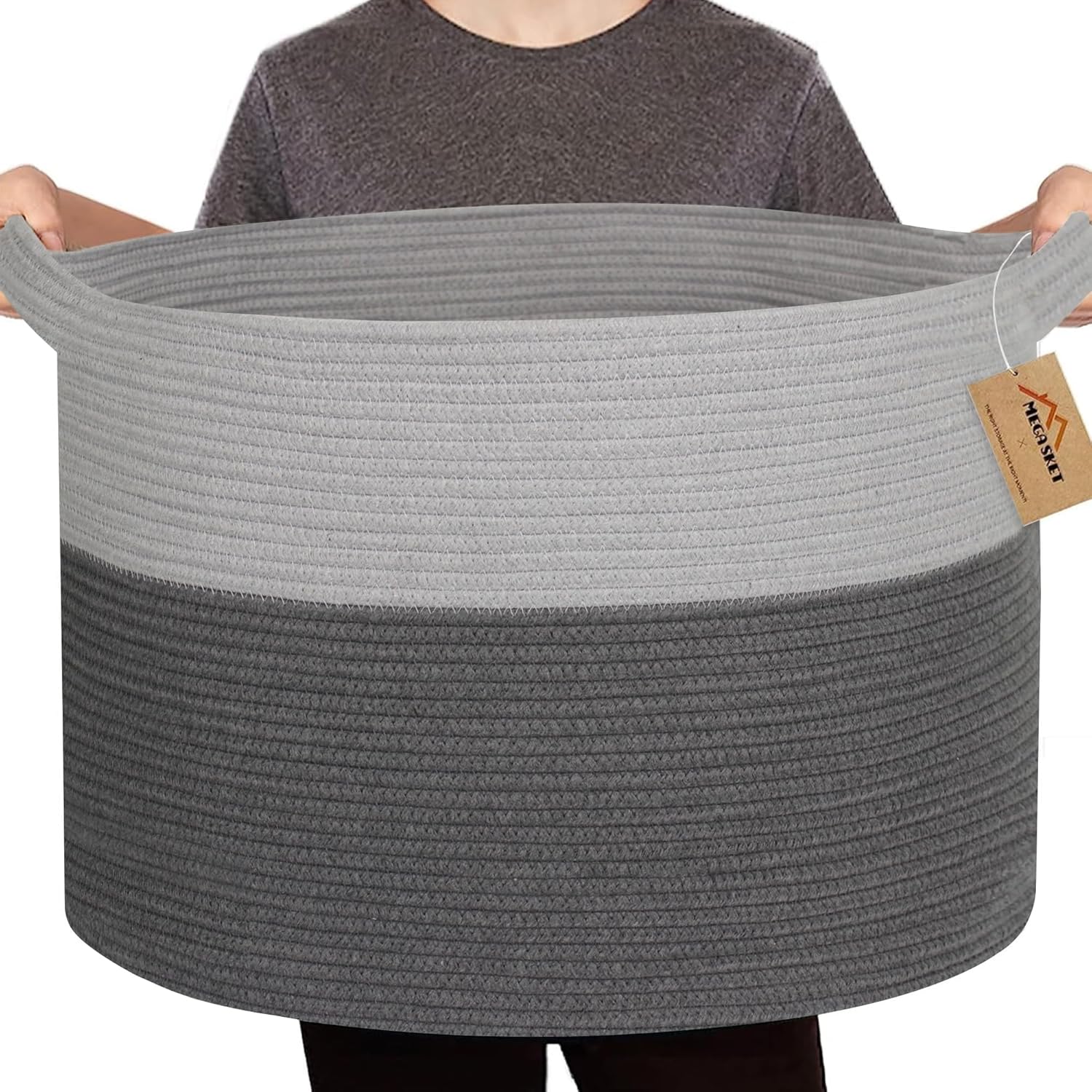 Boho Black Throw Pillow — 22" — Light Gray & Dark Gray