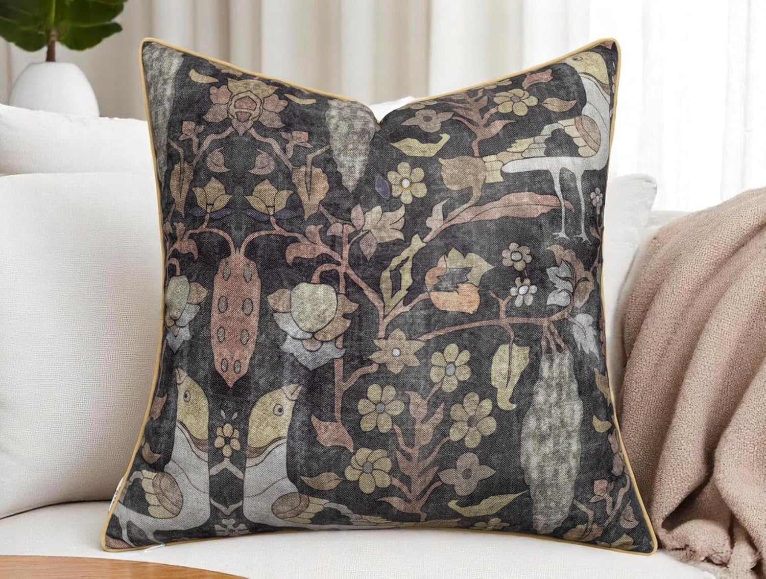 Farmhouse Beige Throw Pillow Cover — 20" - View 4