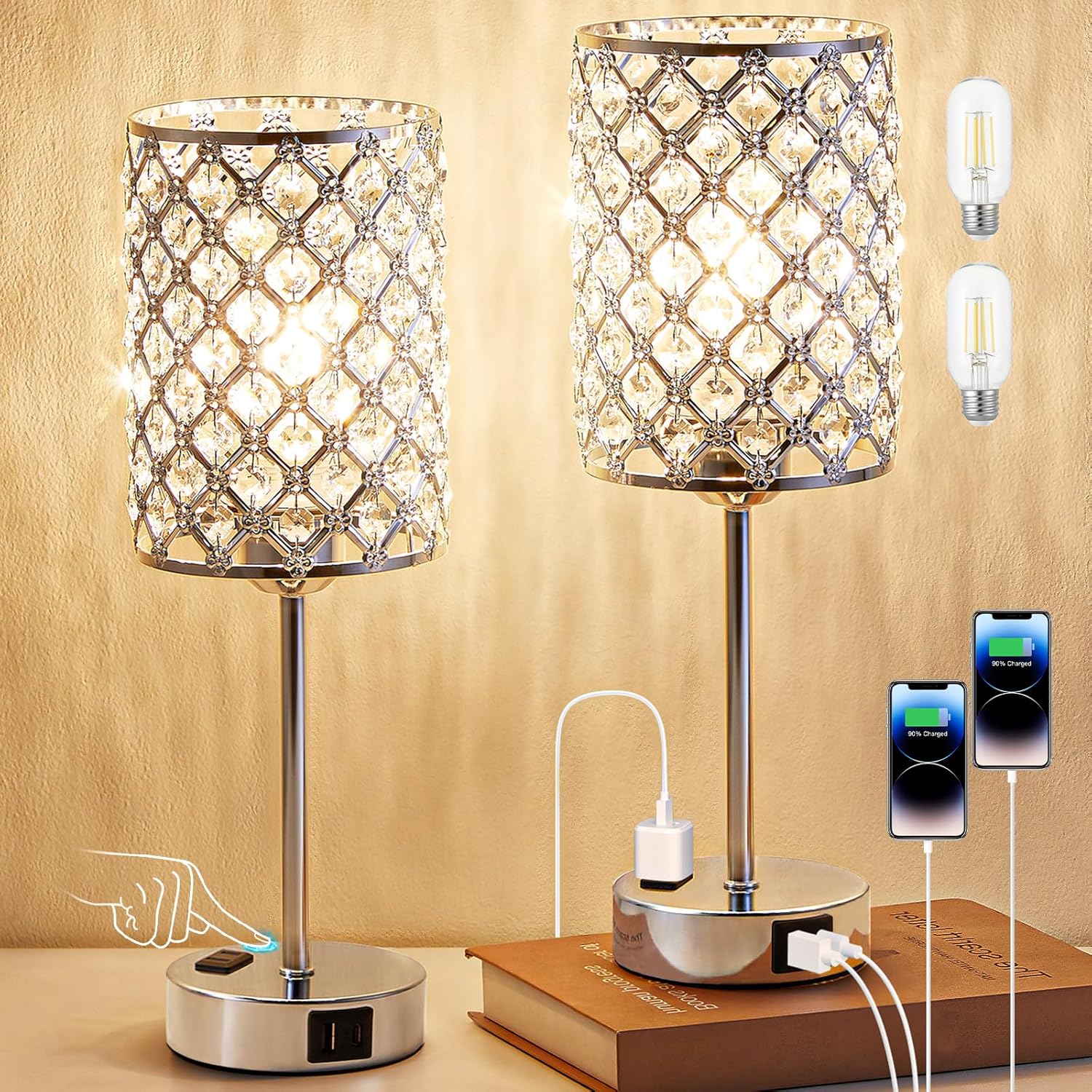 Dimmable Luxe Blue Desk Lamp — Silver 2