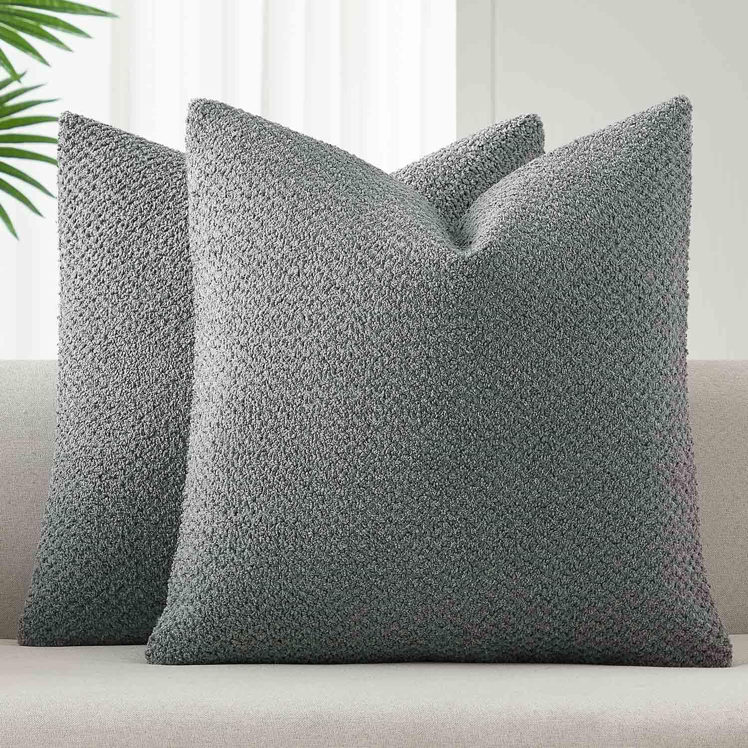 Boho Beige Throw Pillow Cover — 18" — Silver Frost